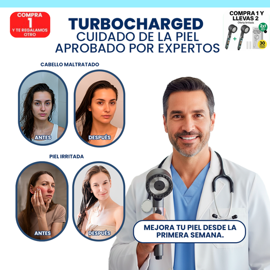 TurboCharged™ - La Ducha Inteligente que Transforma tu Piel, Cabello y Bienestar