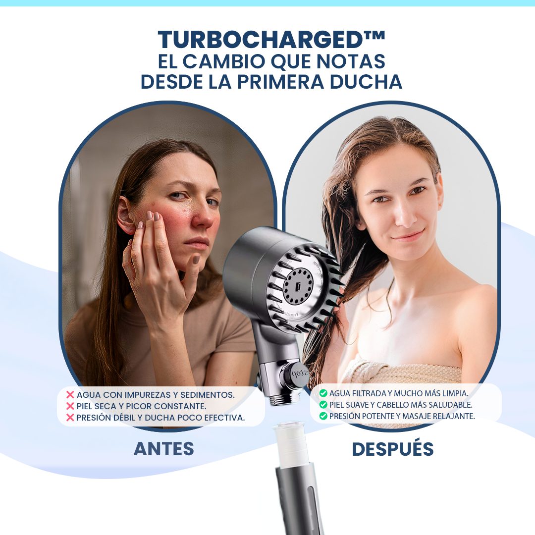 TurboCharged™ - La Ducha Inteligente que Transforma tu Piel, Cabello y Bienestar