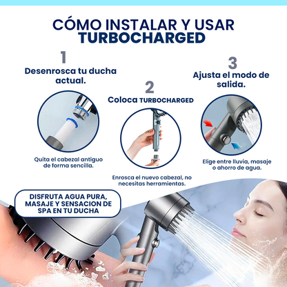 TurboCharged™ - La Ducha Inteligente que Transforma tu Piel, Cabello y Bienestar